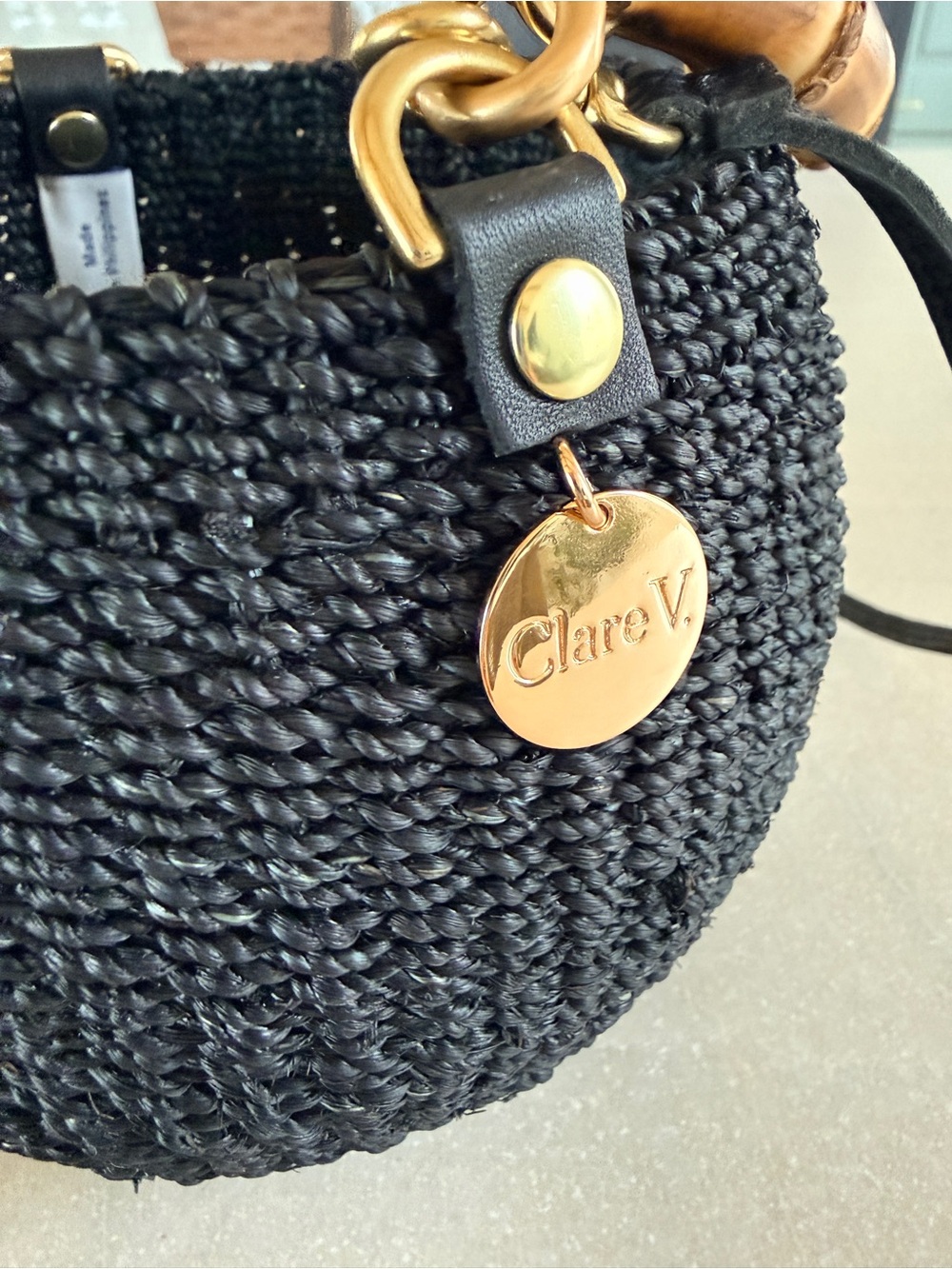 Clare V. Black Petit Pot de Miel Basket Bag with Bamboo Handle - Like New - Picture 12 of 15